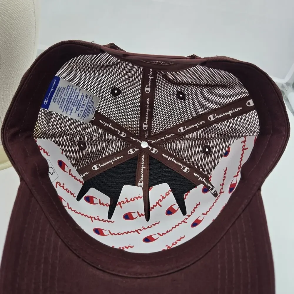 Champion Adult Logan Twill Trucker Hat Maroon Unisex NWT Outdoor Sports Gorpcore